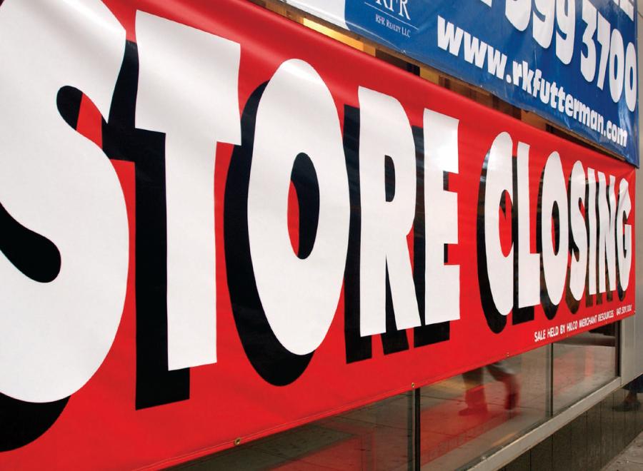 Sign reading "store closing"