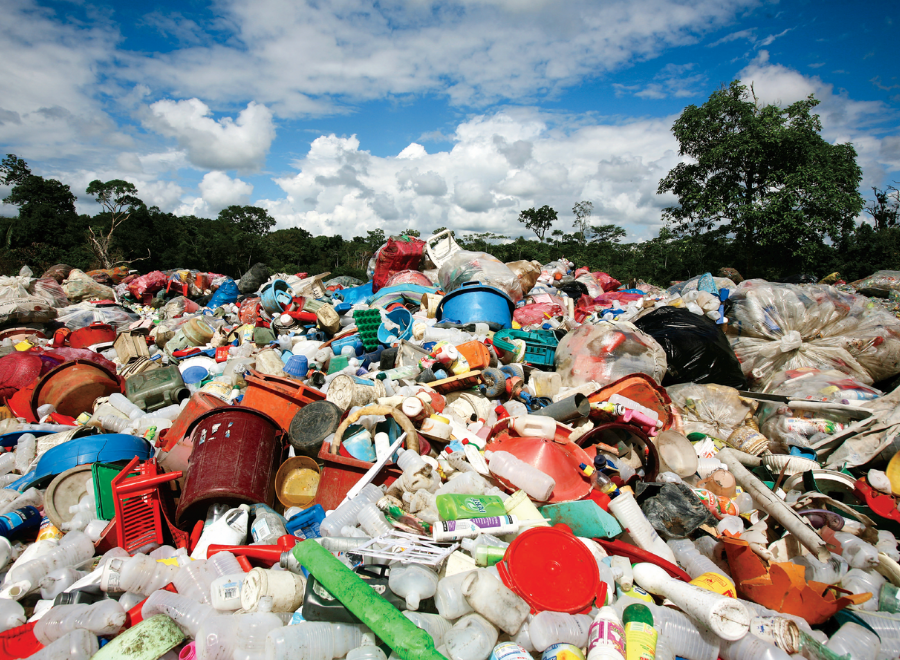 Trash at landfill site