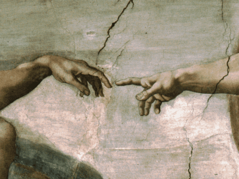 Michelangelo's fresco of God's finger creating Adam