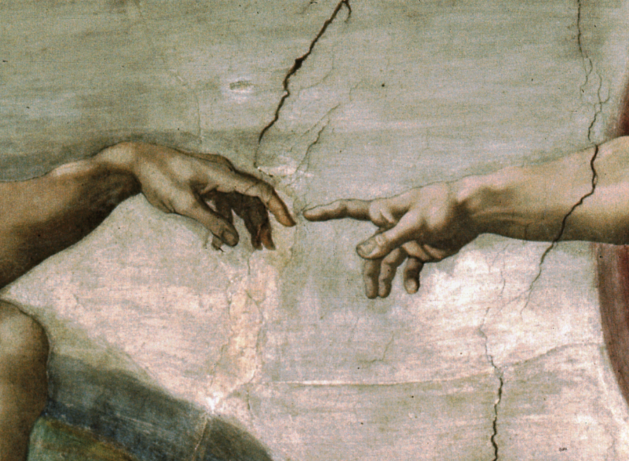 Michelangelo's fresco of God's finger creating Adam