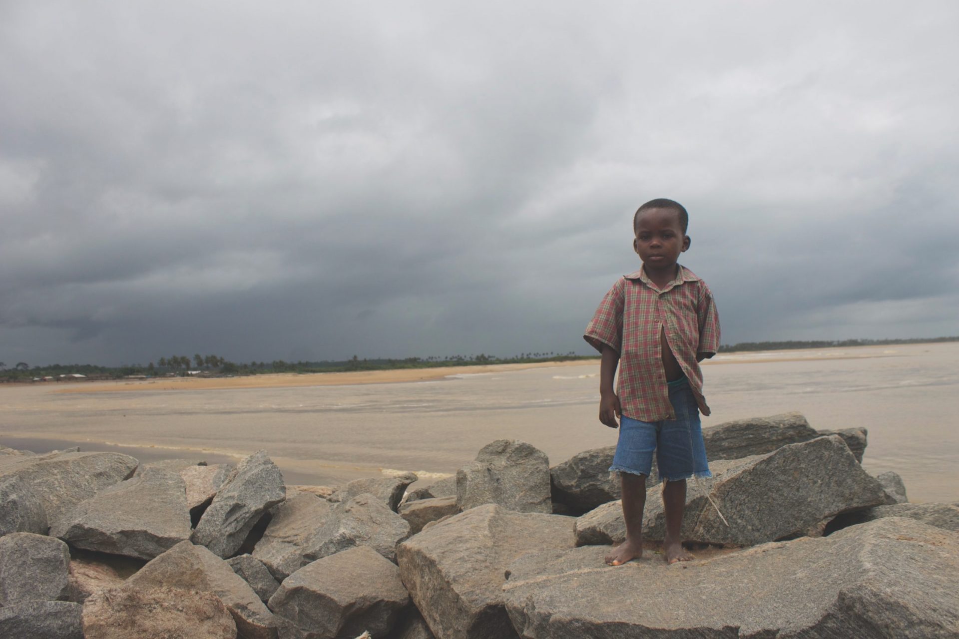 small boy on beach in Ghana