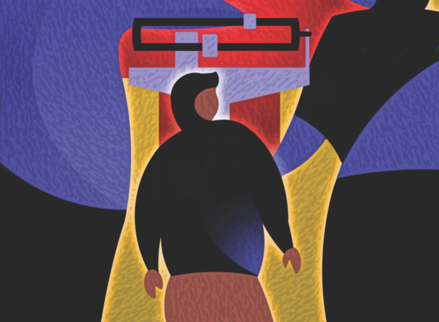 illustration of child being weighed