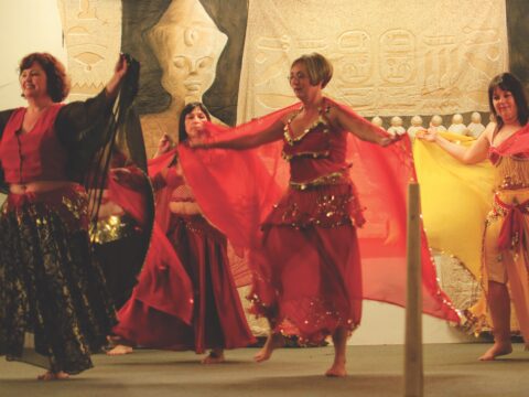 Women belly dancing