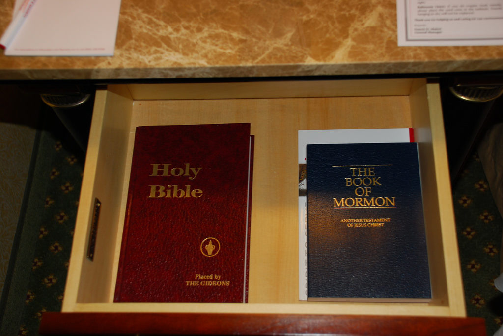 A Gideon Bible in a hotel. (chispita_666/Flickr via Creative Commons)
