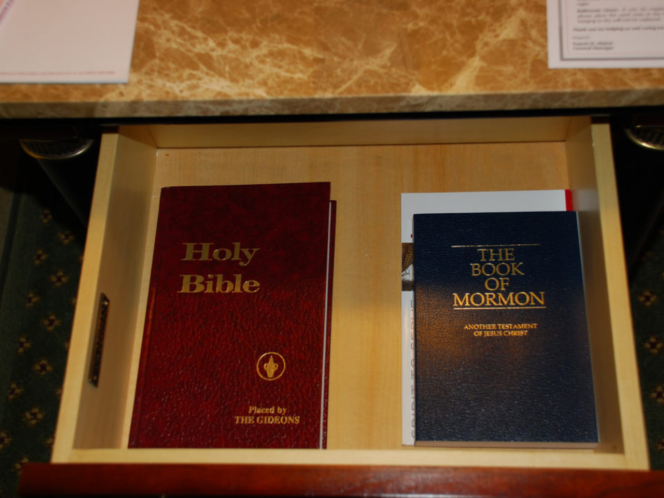 A Gideon Bible in a hotel. (chispita_666/Flickr via Creative Commons)