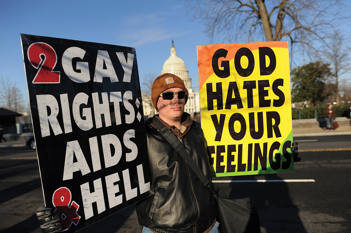 Anti-gay protesters outside the U.S. Supreme Court in Washington, D.C., in 2013. Photo by Jewel Samad/AFP/Getty Images
