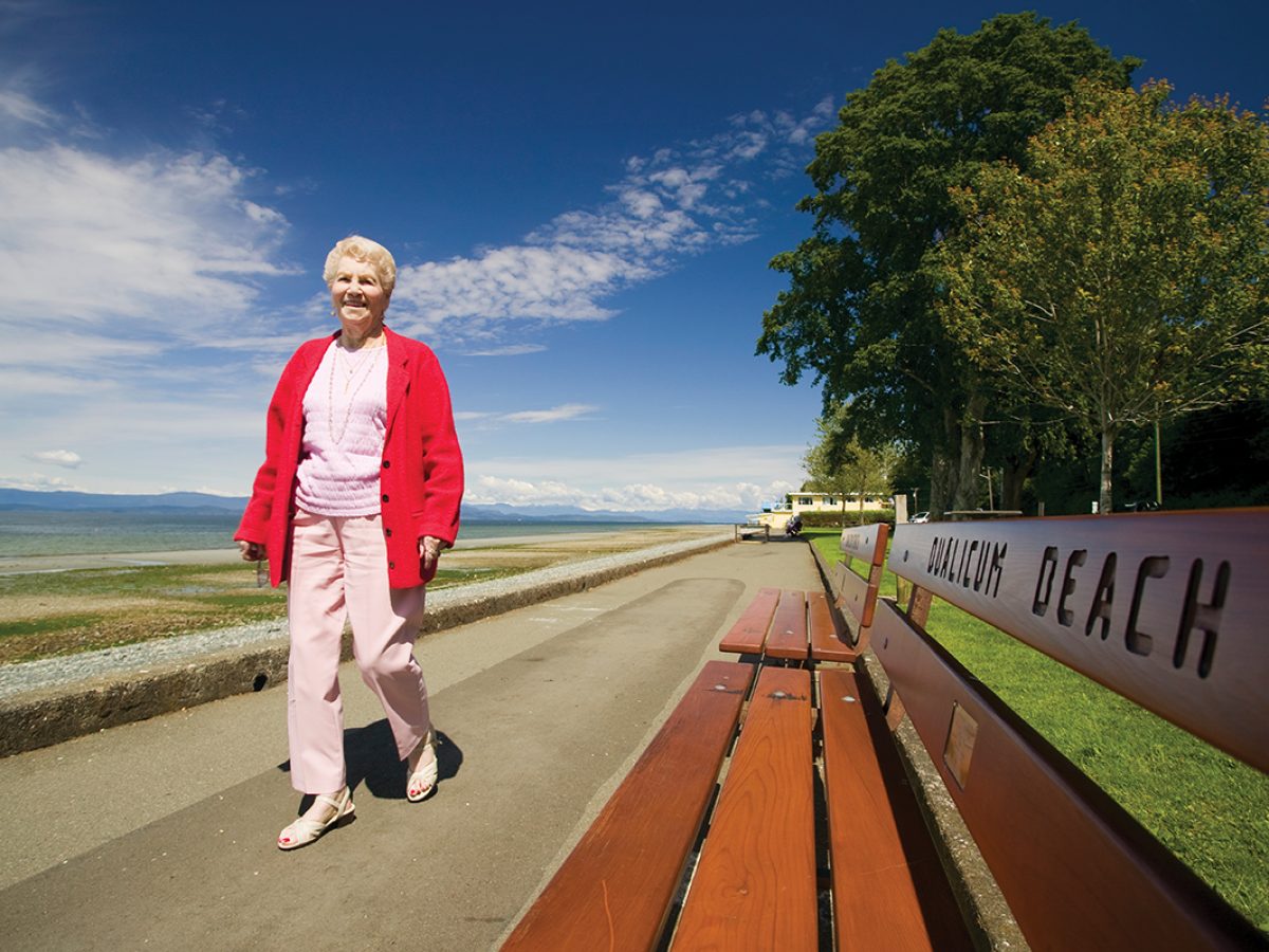 The seawalk on Qualicum Beach’s waterfront provides an inviting space for exercise and to enjoy the scenery. Photo by ©Boomer Jerritt/StrathconaPhotography.com