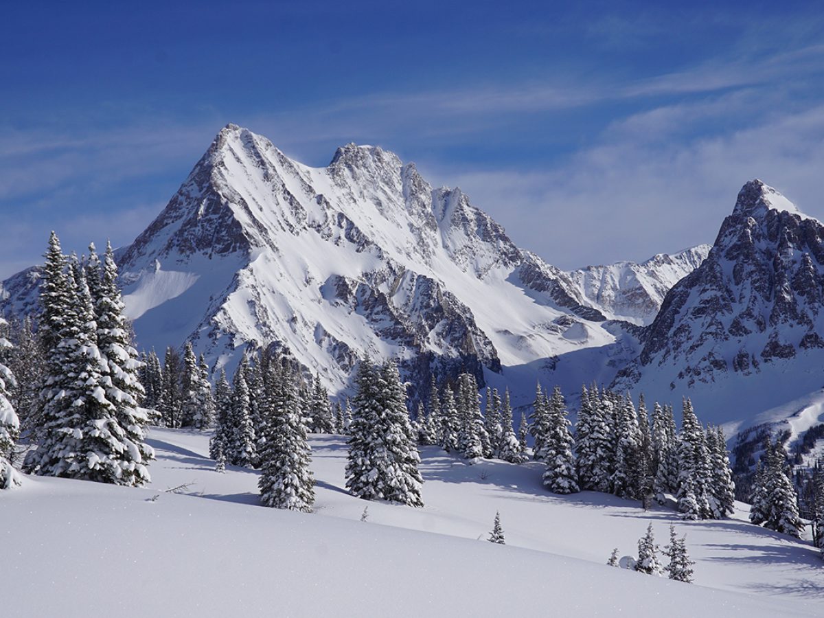 The peaks of Jumbo and Karnak rise near the site of a proposed ski resort in B.C.’s Purcell Mountains. The Ktunaxa Nation calls the region Qat’muk and considers it sacred. Photo courtesy of Robyn Duncan, Wildsight