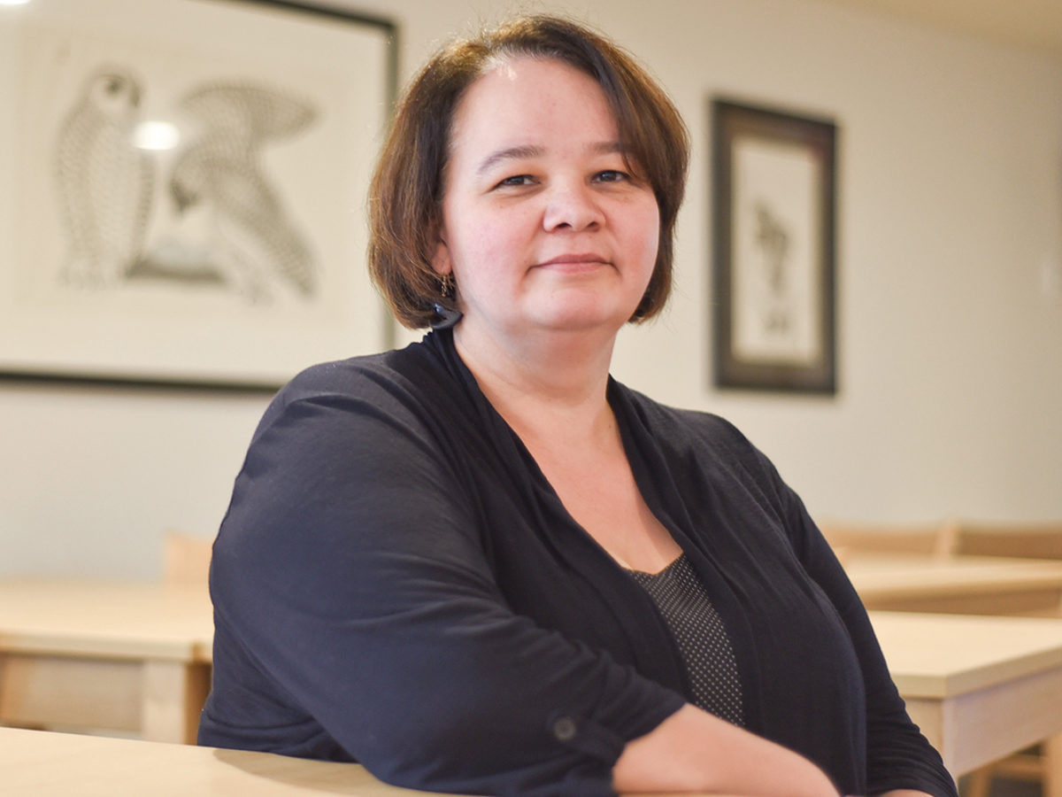 Larga Baffin president Lynn Kilabuk in the residence cafeteria. Photo by Cynthia Münster