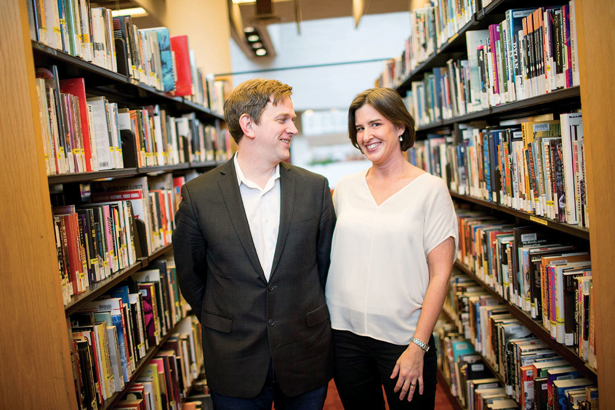 Author Stephen Marche, left, with his spouse, Toronto Life editor-in-chief Sarah Fulford. Photo by Carlos Osorio/Toronto Star via Getty Images