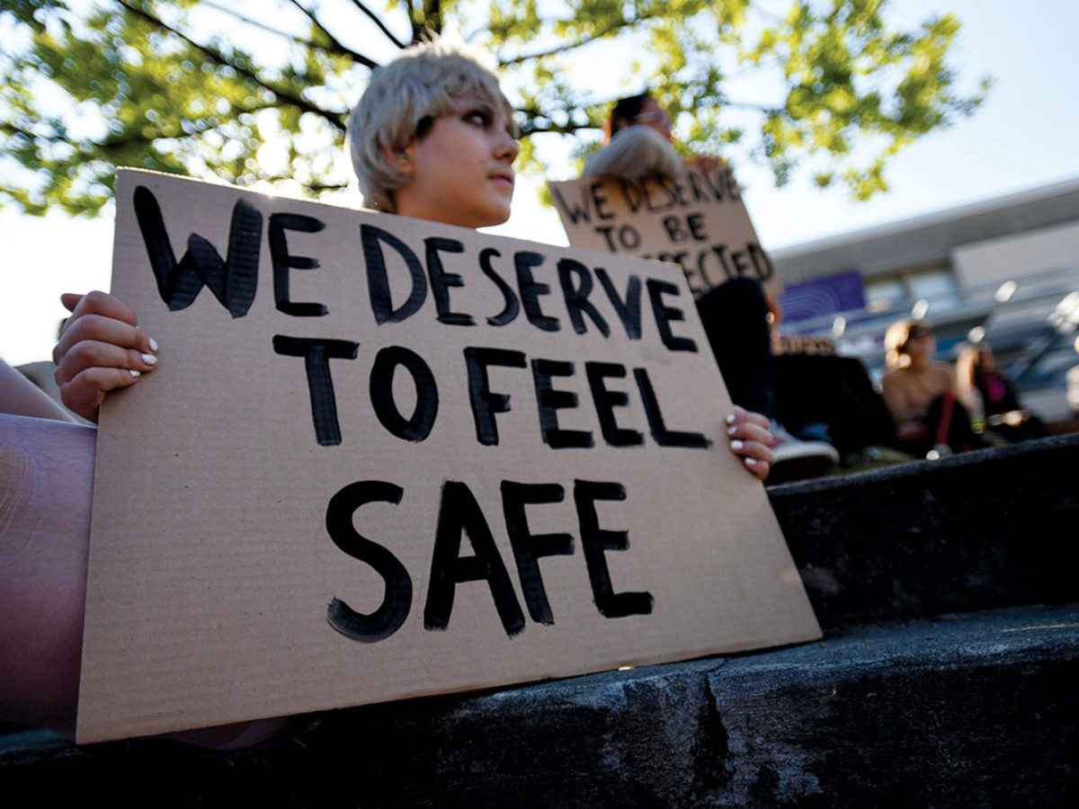 Transgender student Rodrick A. protests against controversial University of Toronto professor Jordan Peterson last fall. Photo by Fred Lum/The Globe and Mail/The Canadian Press