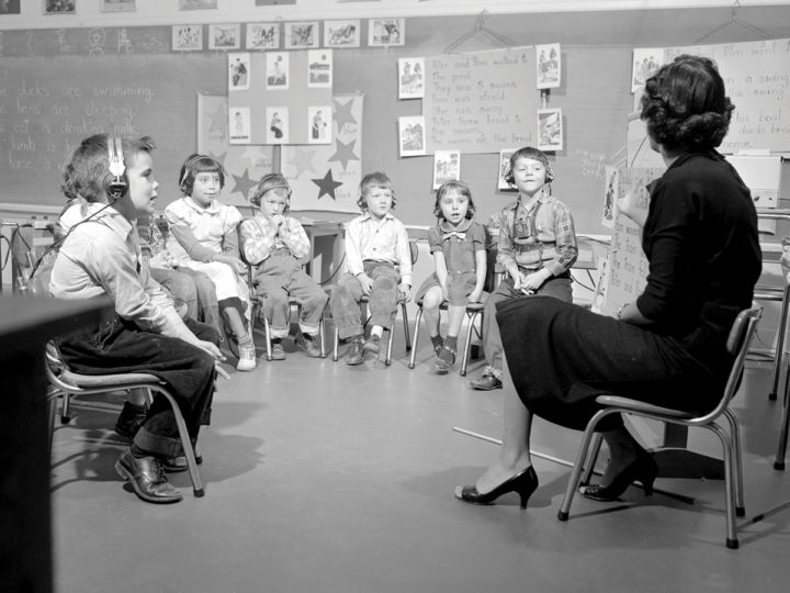 A classroom scene at Vancouver’s Jericho Hill School for blind and deaf students in 1957. Photo courtesy of the Royal BC Museum and Archives