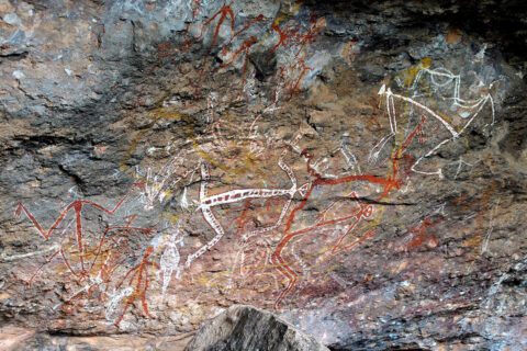 Mimih, or spirits, painted at the Anbangbang gallery in Kakadu National Park. Photo by Thomas Jundt/Flickr/CC BY-NC 2.0