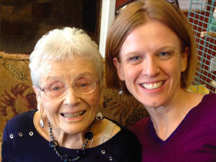 Jocelyn Bell (right) and her beloved “nanny,” Hazel South, in 2016.