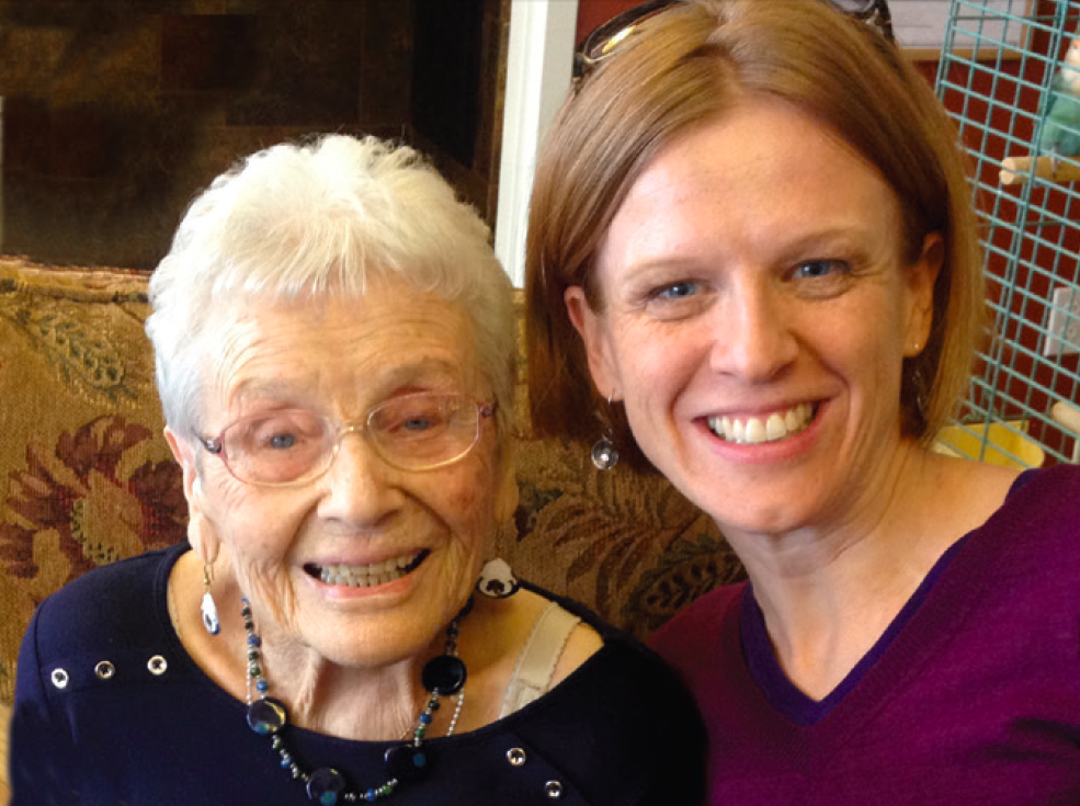 Jocelyn Bell (right) and her beloved “nanny,” Hazel South, in 2016.