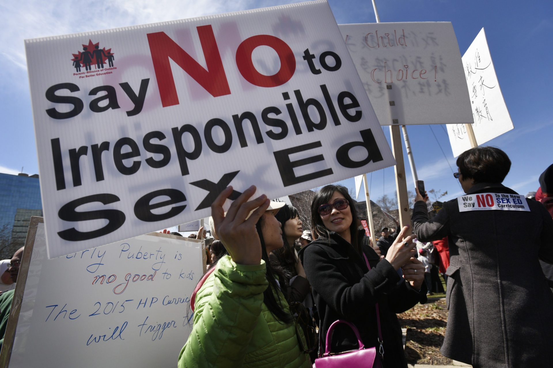 Protesters march against Ontario’s sex-ed curriculum in April 2015. Photo: Fred Lum/The Globe and Mail/The Canadian Press