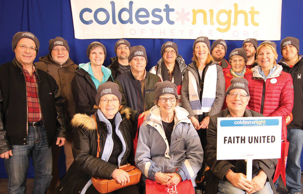 Faith United Milton (Ont.) participants at the Coldest Night of the Year fundraiser last February. Photo by John Comber