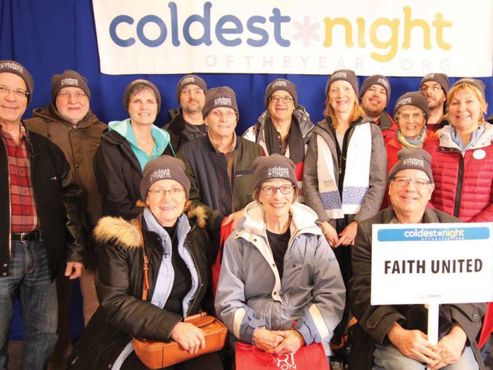 Faith United Milton (Ont.) participants at the Coldest Night of the Year fundraiser last February. Photo by John Comber