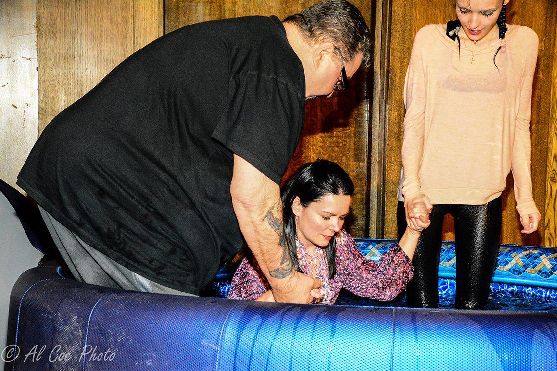 The author is baptized at Central United in Calgary. (Photo courtesy of Al Coe)