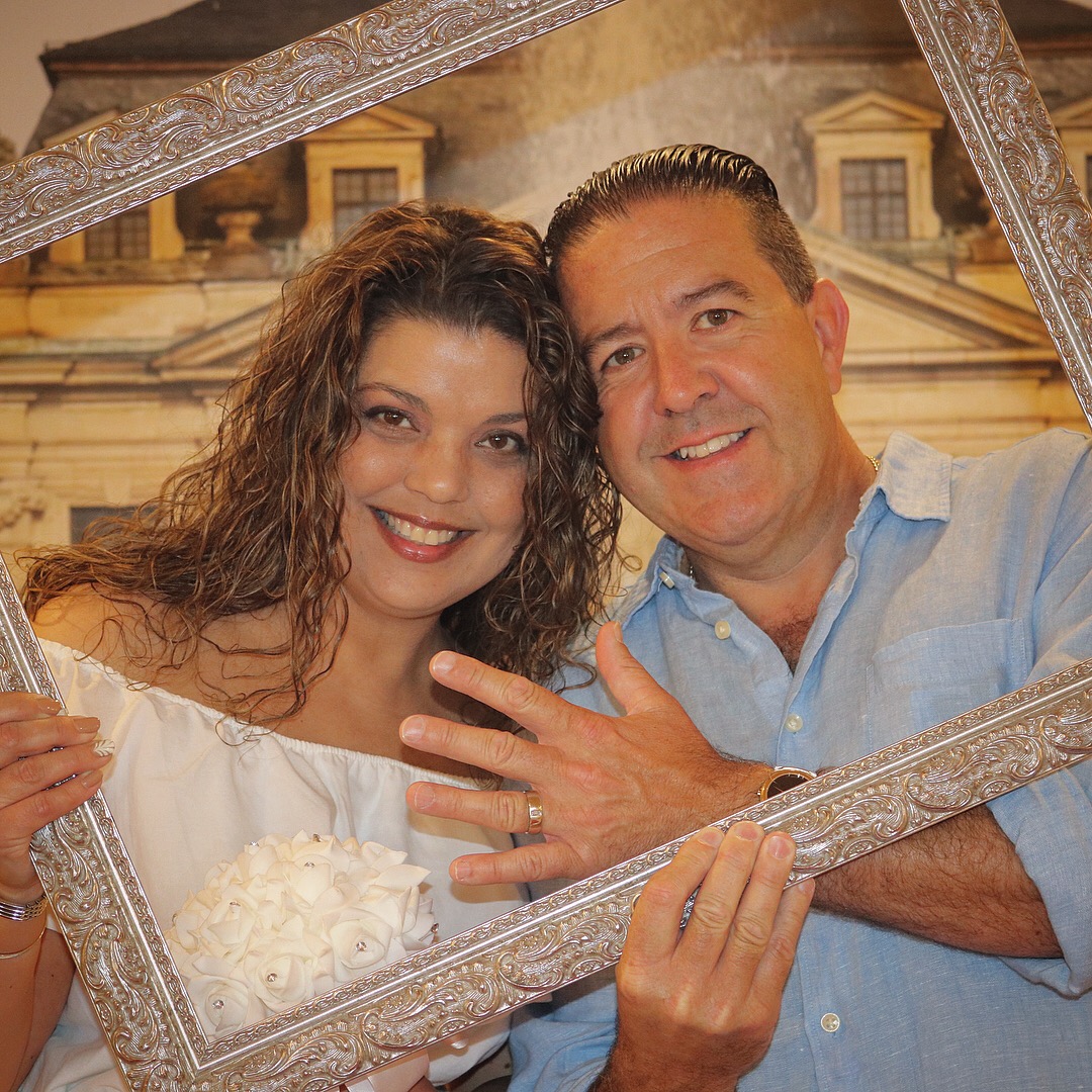 Writer Jackie Gillard and her husband renewed their marriage vows at a Las Vegas chapel recently. (Credit: Chapel of Crystals)