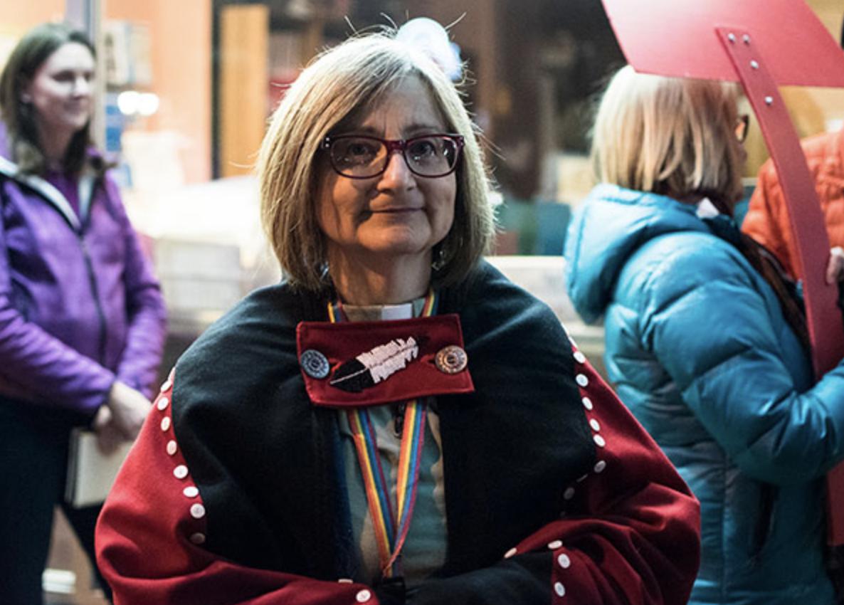 Rev. Lee Spice attends a Women’s Memorial March in 2017. (Photo: Christine O’Brien/Calgary Journal)