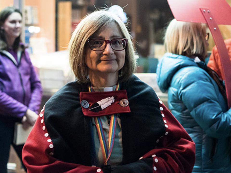 Rev. Lee Spice attends a Women’s Memorial March in 2017. (Photo: Christine O’Brien/Calgary Journal)