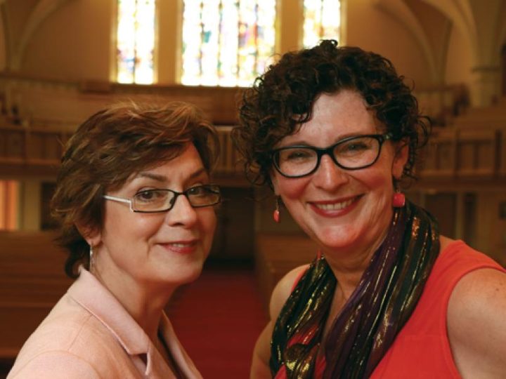 Gretta Vosper, minister of West Hill United in Toronto (left), and Connie denBok, minister of Alderwood United in Toronto. Photo by Hugh Wesley