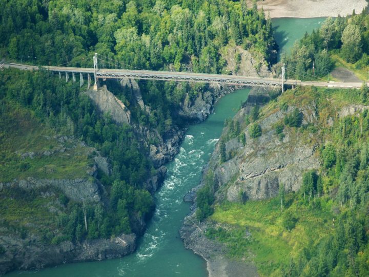 The Hagwilget Canyon Bridge over the Bulkley River in Gitxsan territory, B.C. Several Aboriginal youth have attempted or committed suicide at the bridge. Photo by Sam Beebe/Flickr/Creative Commons