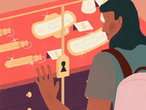 One-third of Canadian women under 25 have struggled to afford menstrual products for themselves or their dependents. (Illustration by Jeannie Phan)