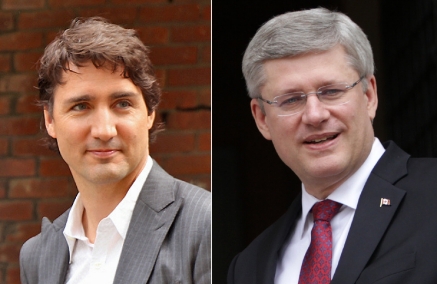 Prime Minister Justin Trudeau and former PM Stephen Harper. (Photos: Alex Guibord/Flickr; primeministergr/Flickr, both via Creative Commons)