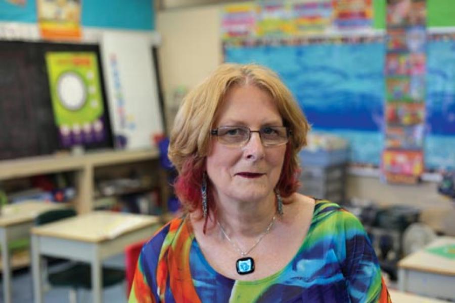 Rev. Susan Mabey in her Toronto classroom. Photo by Jill Kitchener