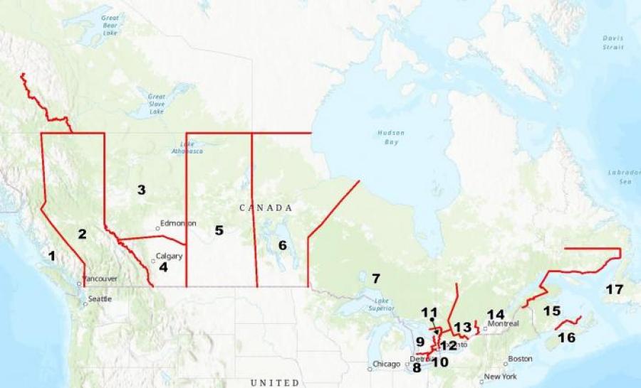 Only Saskatchewan and Newfoundland and Labrador remain within their former Conference boundaries.