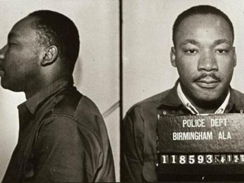 Martin Luther King Jr.'s mugshot after he was arrested in 1963 in Birmingham for protesting racial segregation. (Credit: Birmingham Police Department)