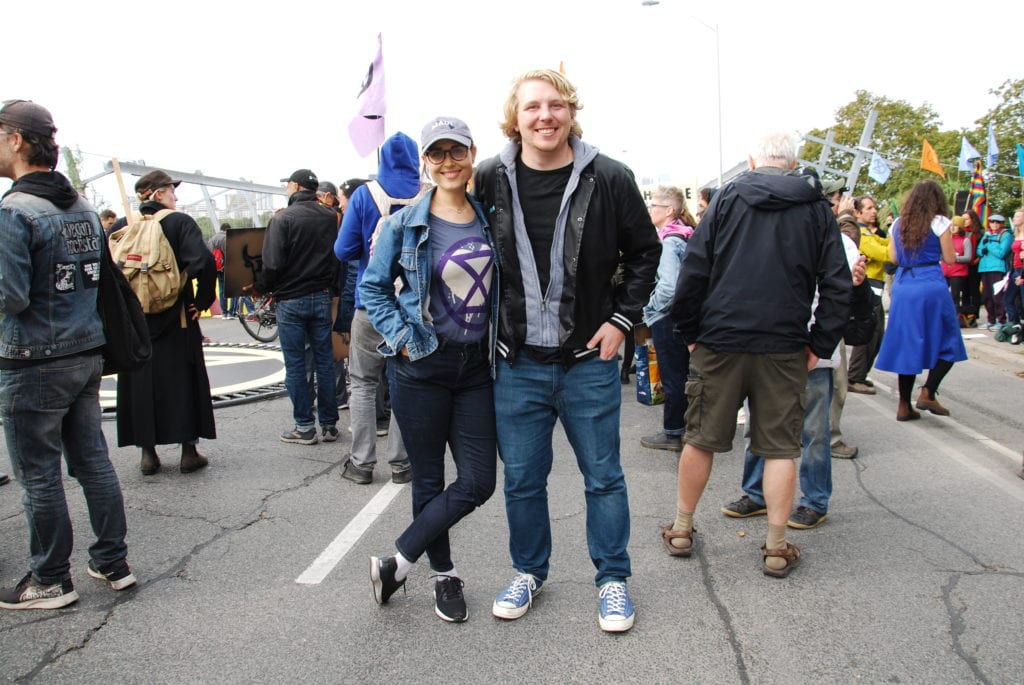 Kate Petriw and Kevin Imrie are members of Extinction Rebellion. (Photo: Aleysha Haniff)