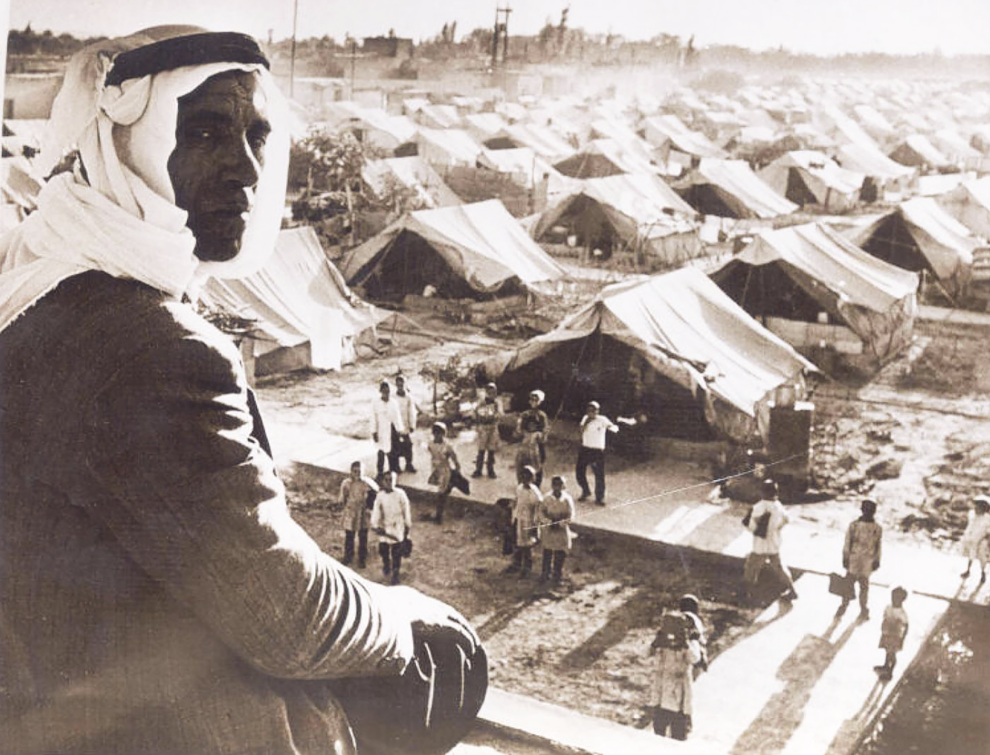 A Palestinian refugee camp in Damascus, Syria, in 1948.