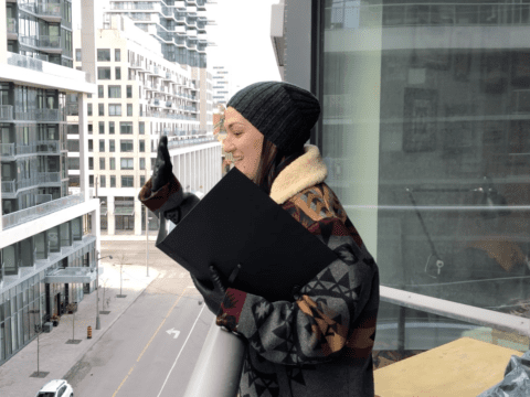 Woman on balcony