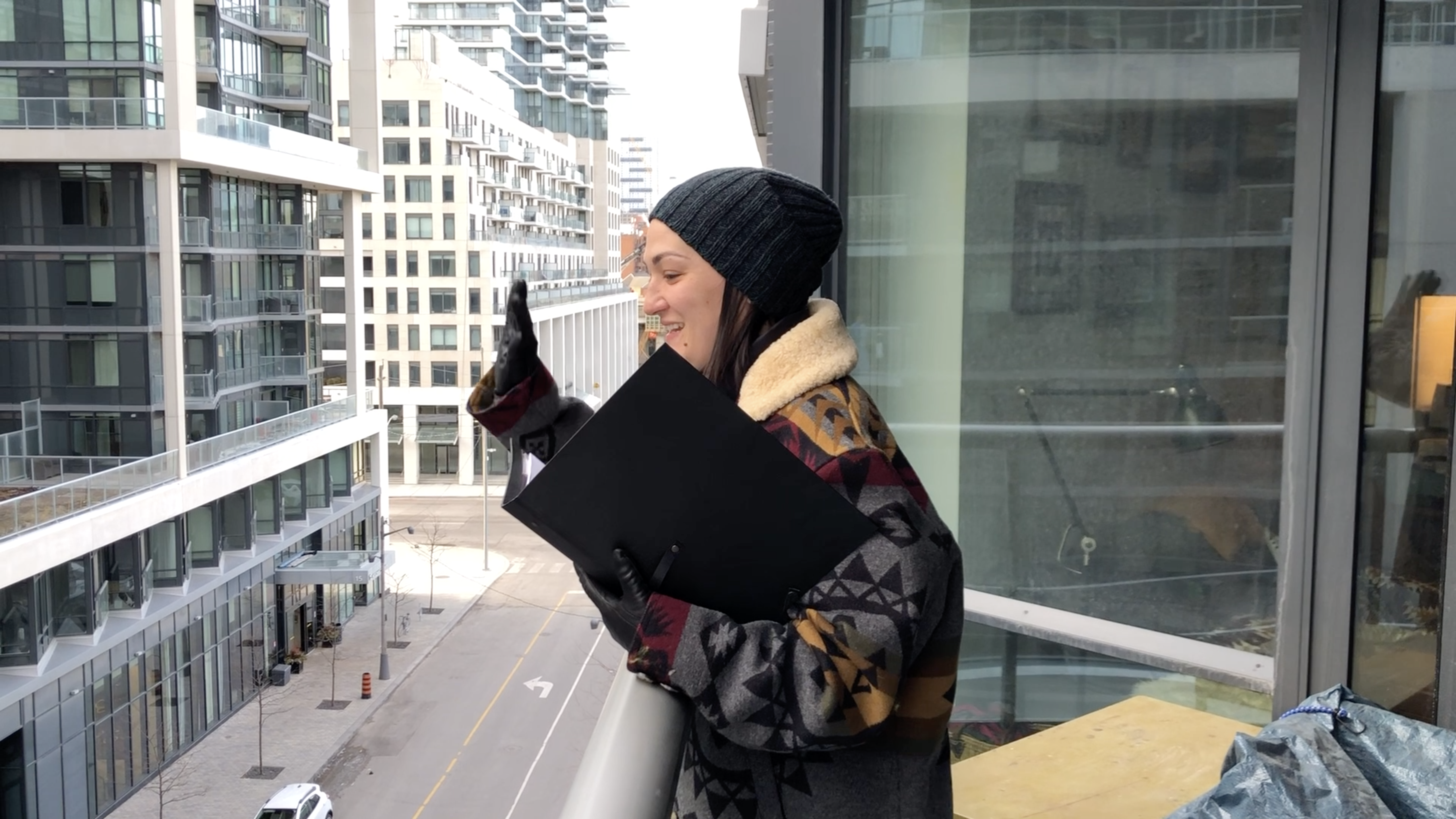 Woman on balcony