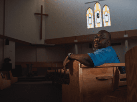 Man in church