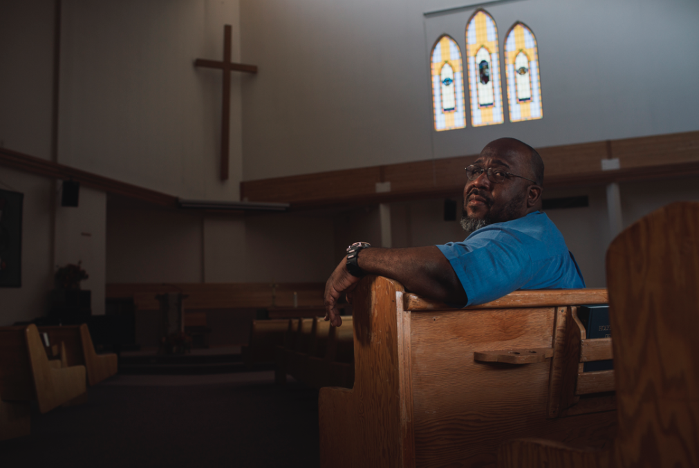 Man in church