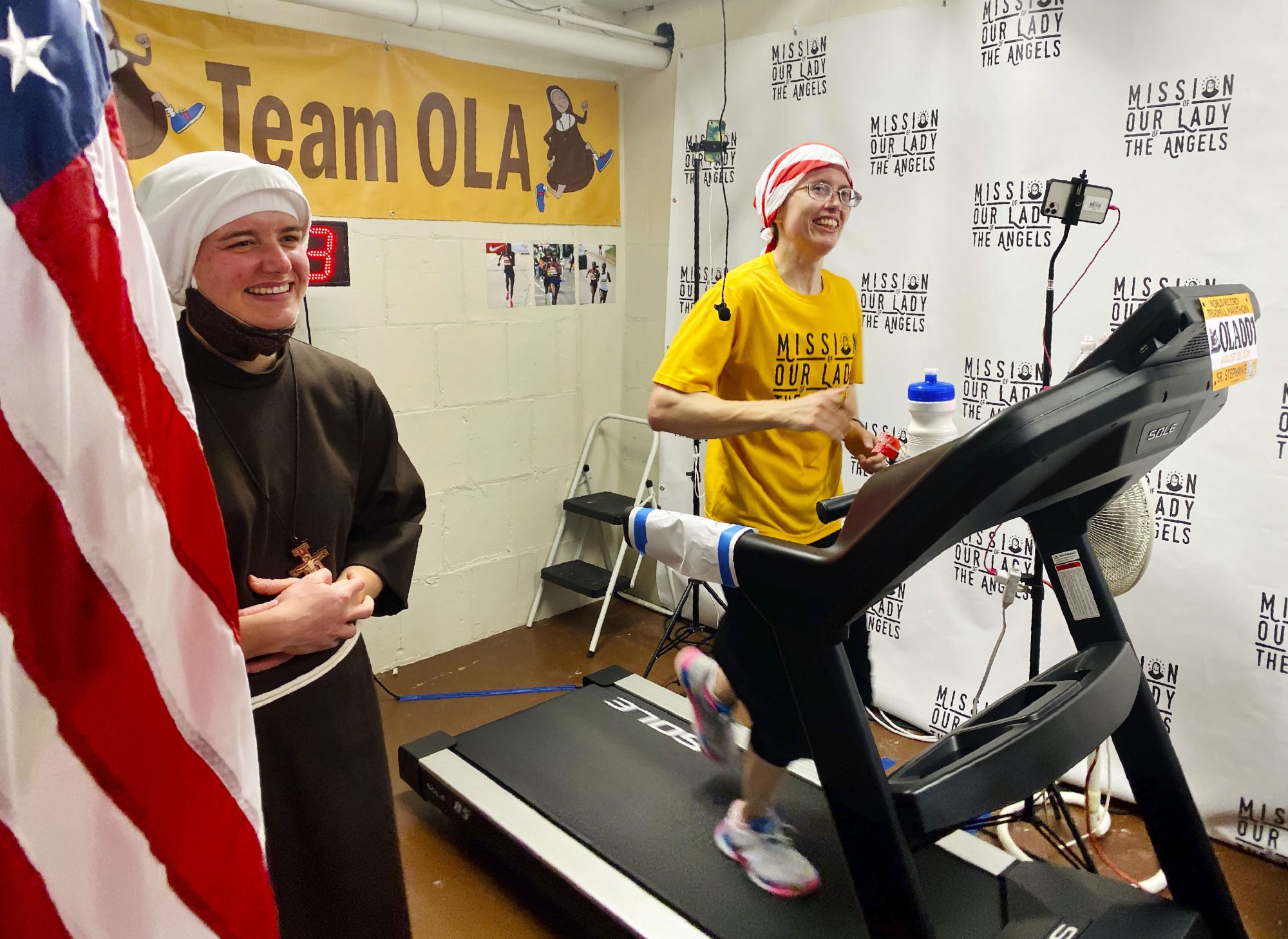 Nuns on treadmills