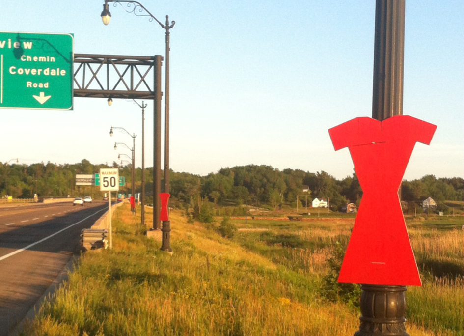 Plywood red dress