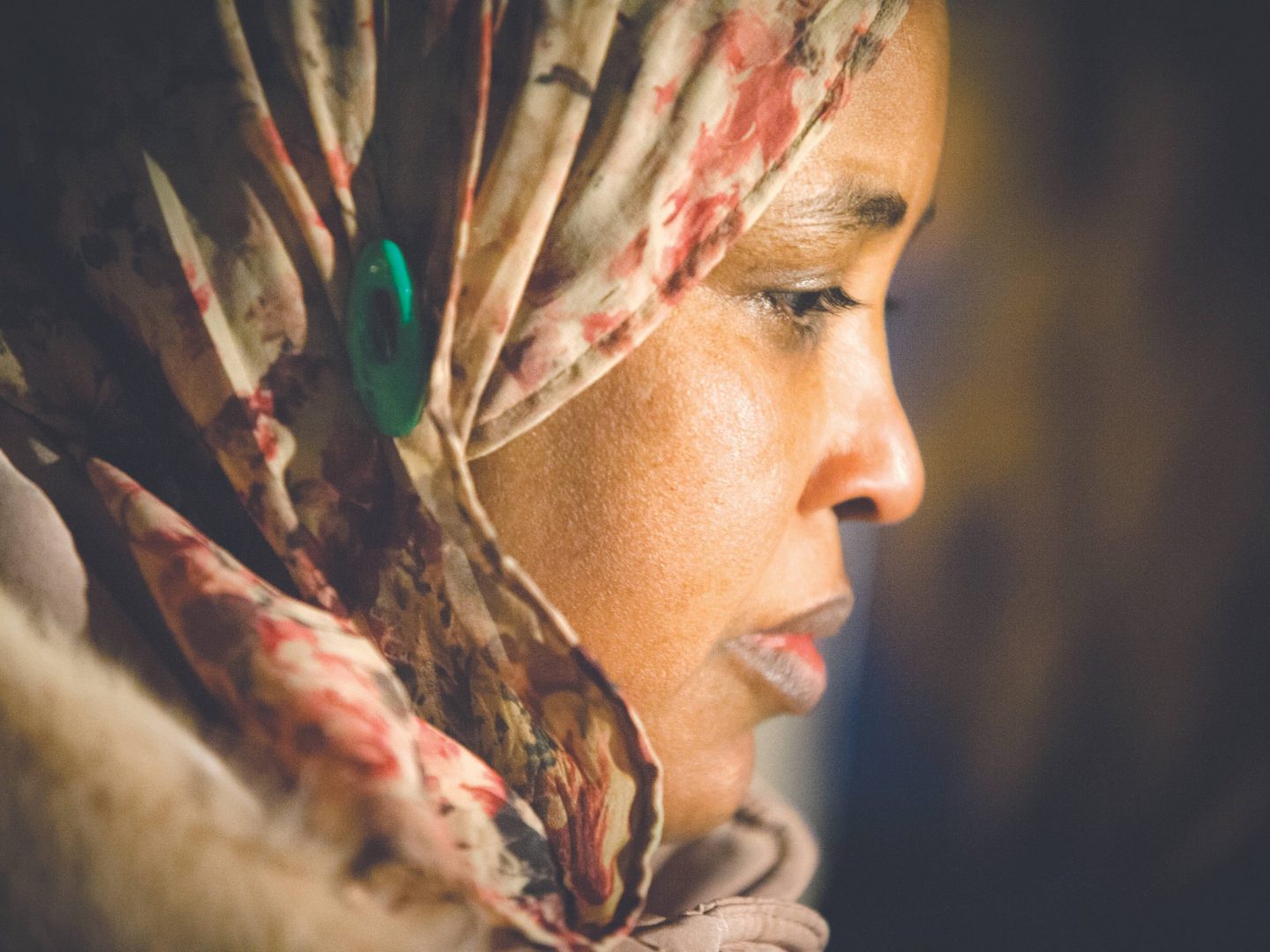 Somali Canadian woman in profile