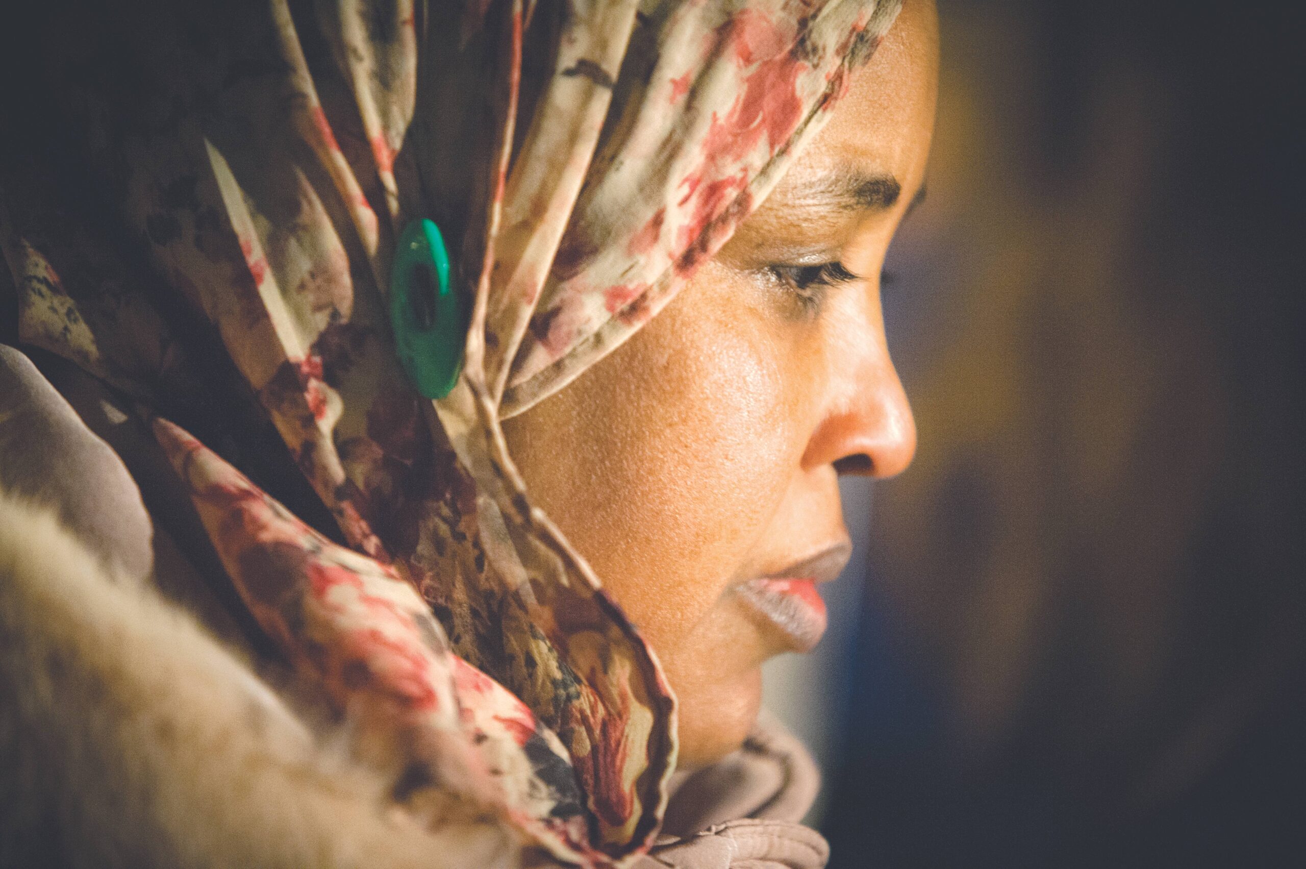 Somali Canadian woman in profile