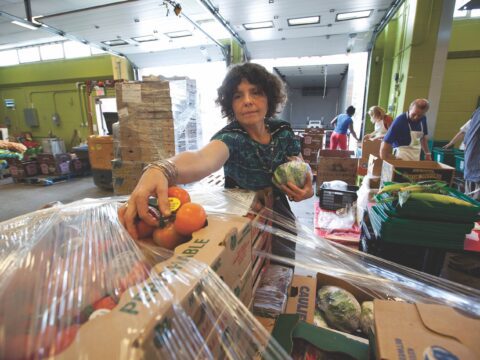 White woman handling fresh food