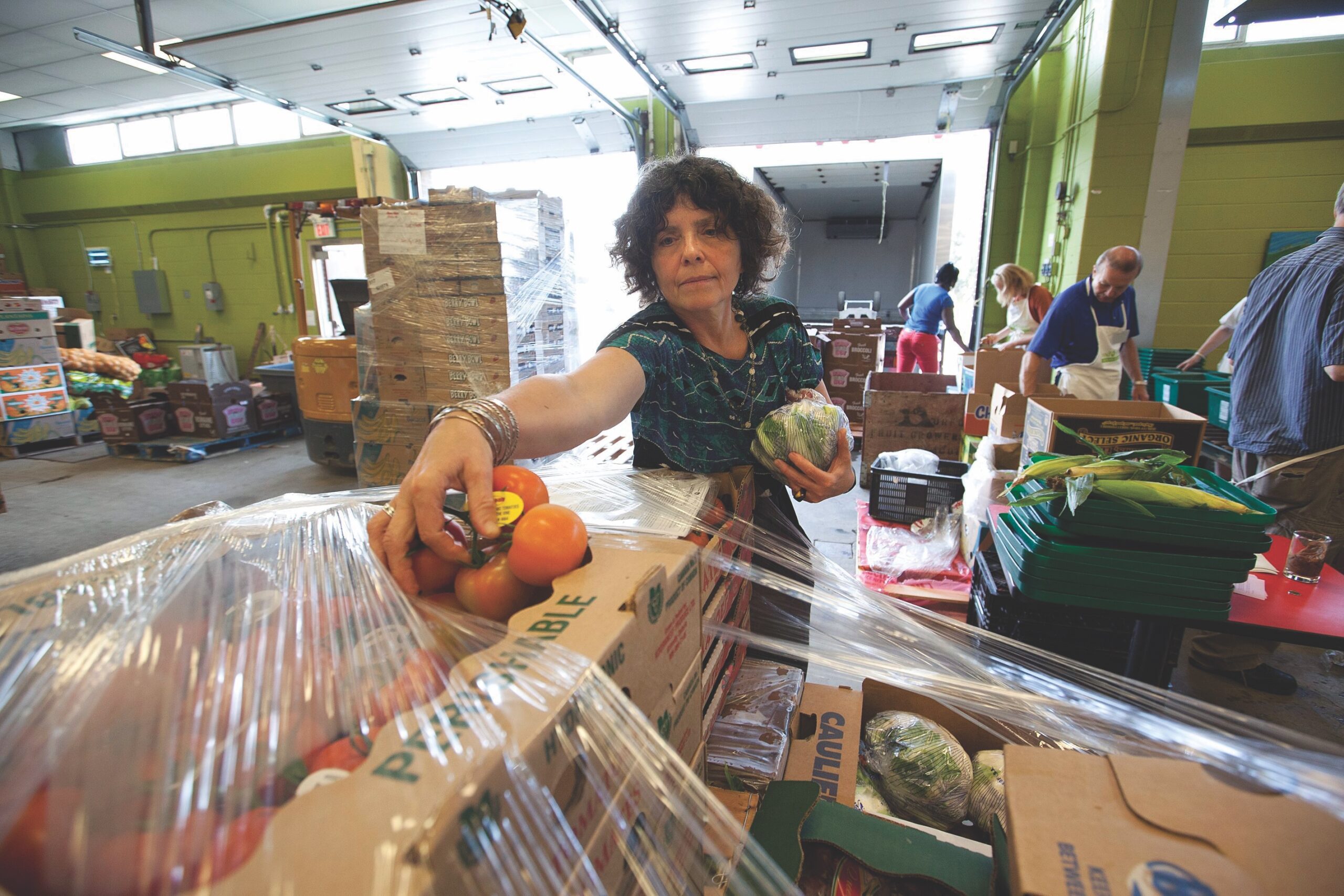 White woman handling fresh food