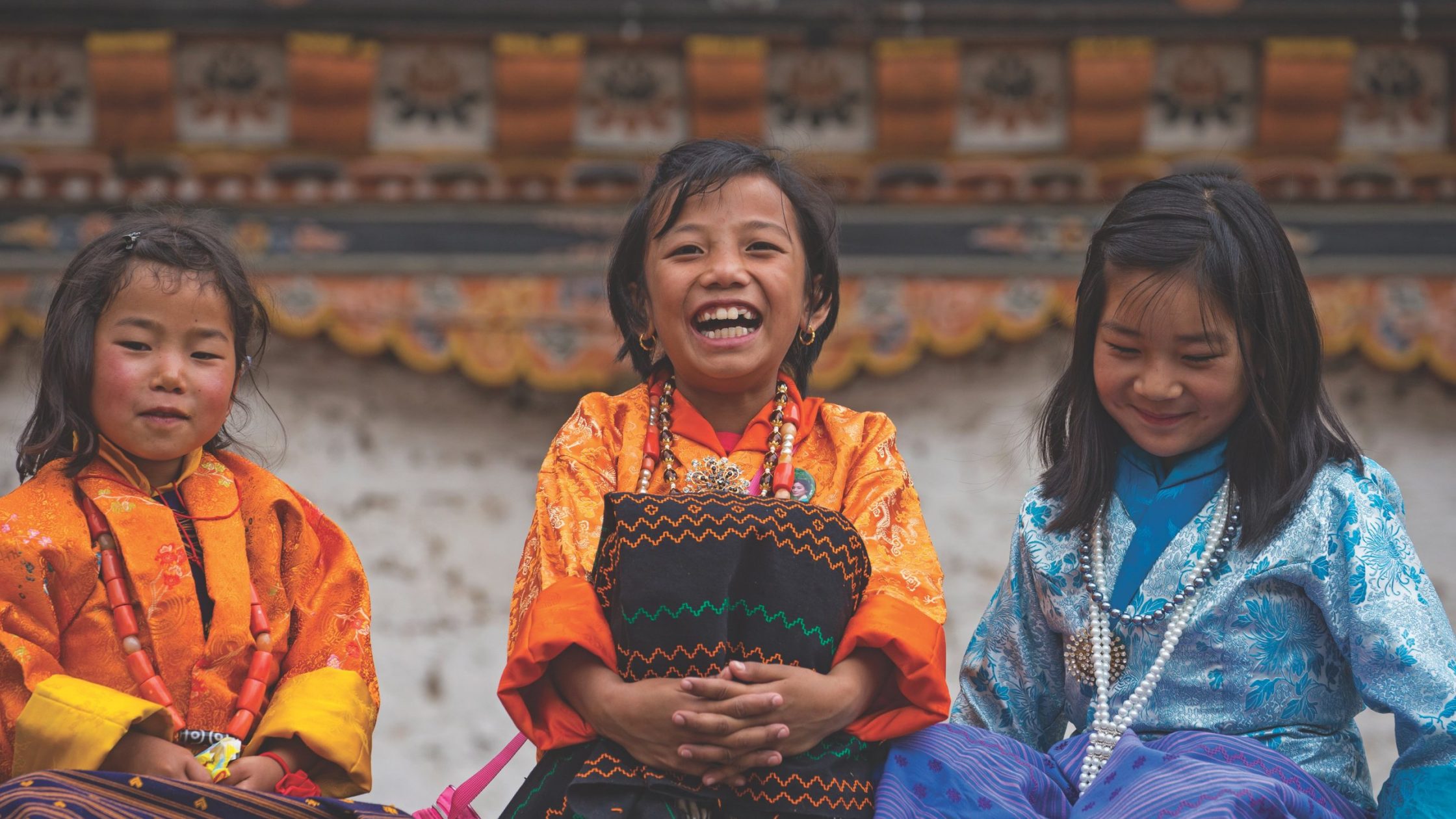 Bhutanese girls smiling