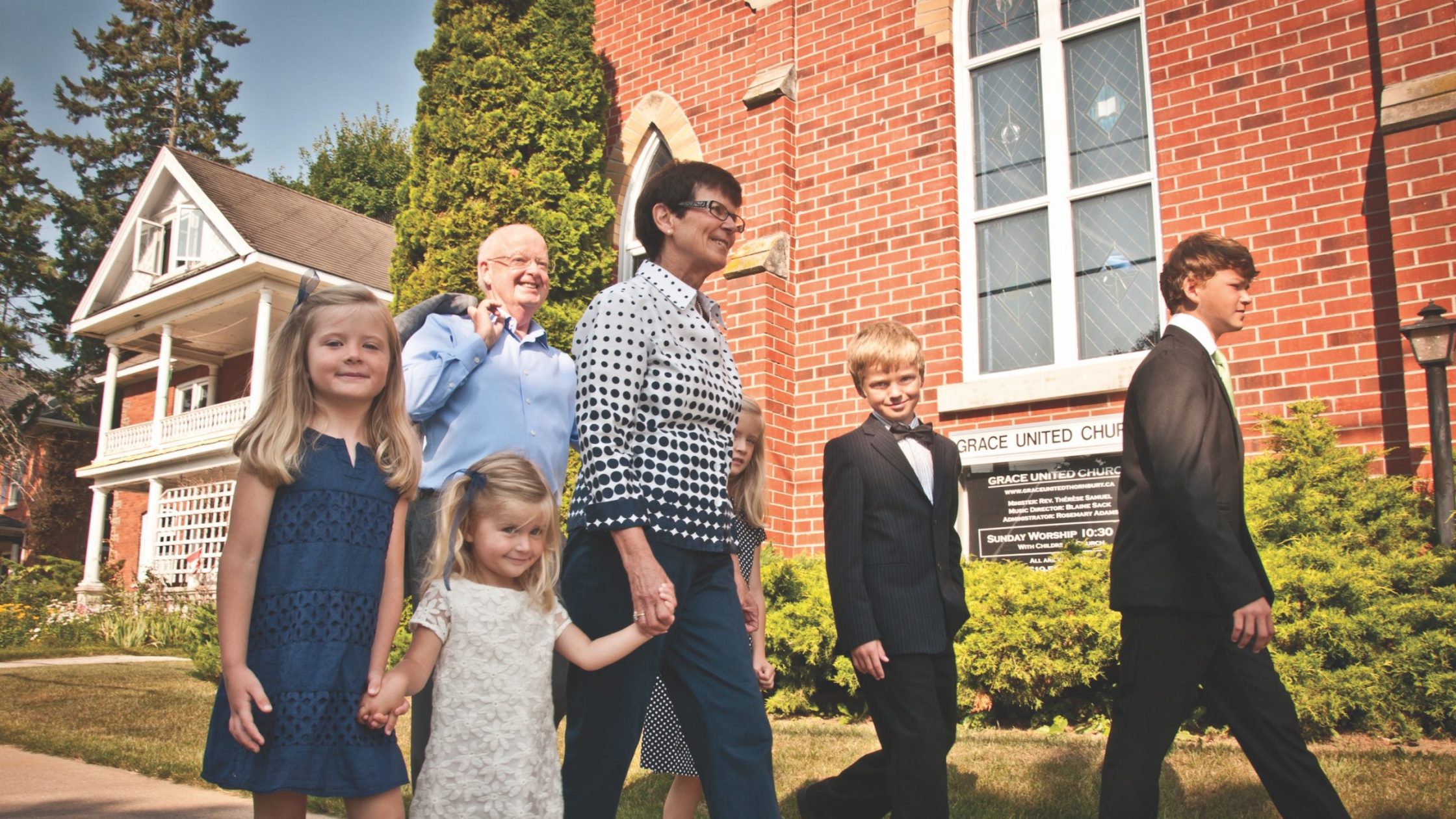 White family walking hand in hand