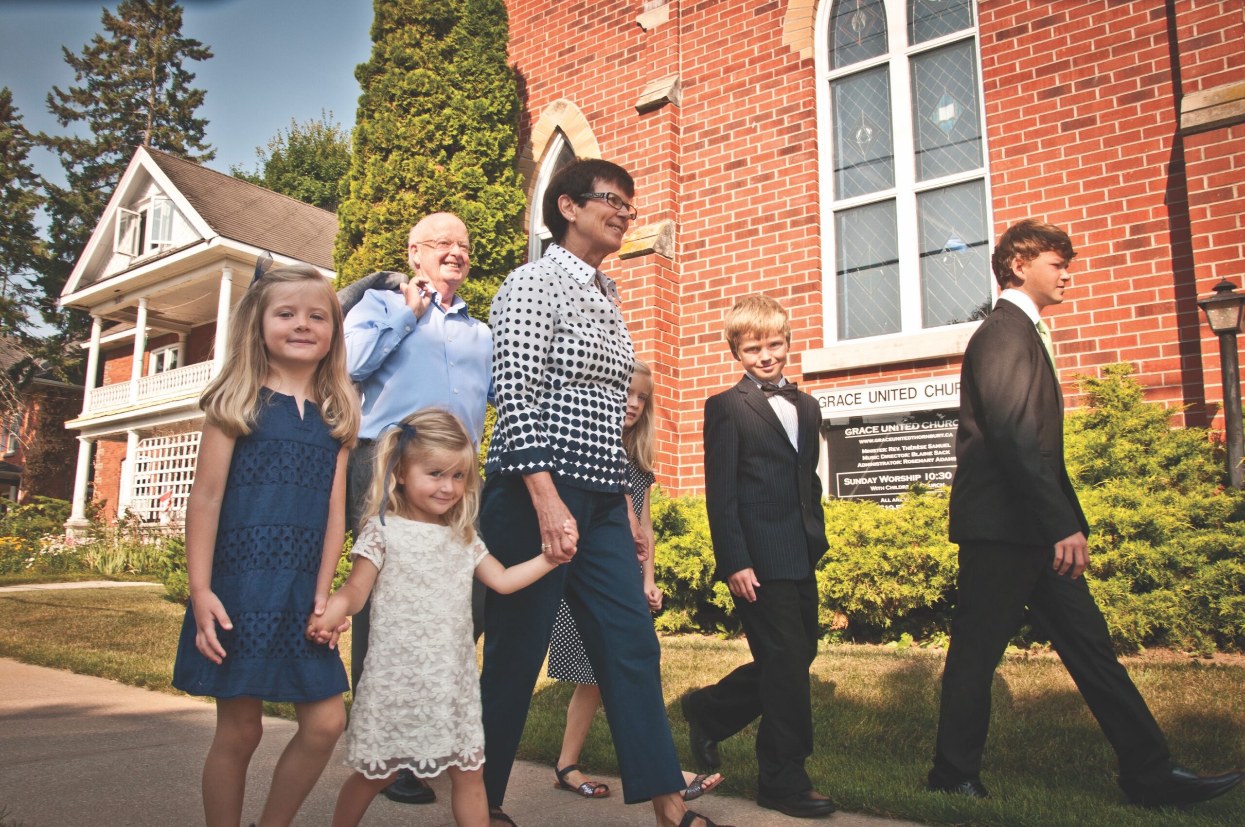 White family walking hand in hand