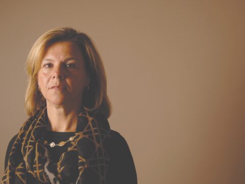 Woman looking into camera