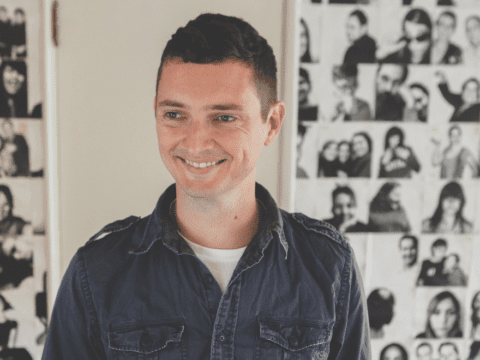 Young white man with short dark hair
